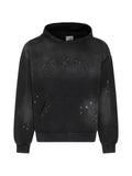 FOUND logo-patch paint-splatter hoodie